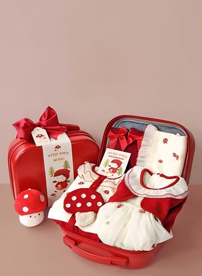 Buy Mushroom Themed Premium Newborn Baby Gift Set for Girls in a Stylish Suitcase 0 to 3 Months in UAE