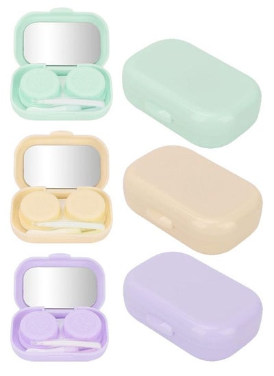 Buy 3 Pack Contact Lens Case with Mirror Contact Lens Container with L and R Caps in Saudi Arabia