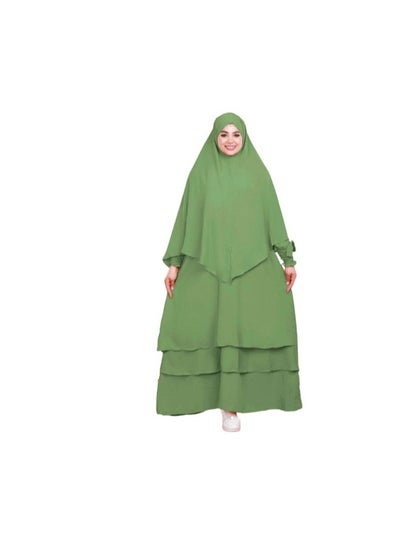 Buy Adana Royal crepe material, 3 pieces, abaya, veil and niqab, one size, can be worn up to 100 kilos for women in Egypt