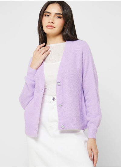 Buy V-Neck Knitted Cardigan in UAE