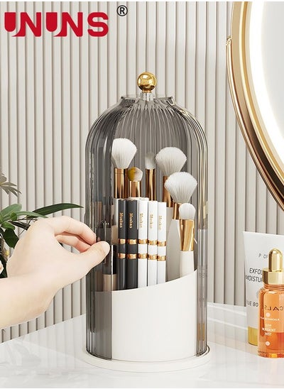 Buy Makeup Brush Holder,360 Degree Rotating Cosmetic Display Case with Lid,Cosmetic Brush Storage Box For Bedroom Dressing Table,Bathroom Cabinet,Countertop in Saudi Arabia