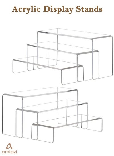 Buy AMIAZI™ 6 pcs Clear Acrylic Showcase Display Risers Dessert and Cupcake Stand Risers for party event shoe Riser Display Organizer Cosmetics Display Riser in UAE