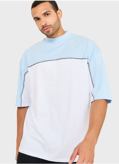 Buy Color Block Crew Neck T-shirt in Saudi Arabia