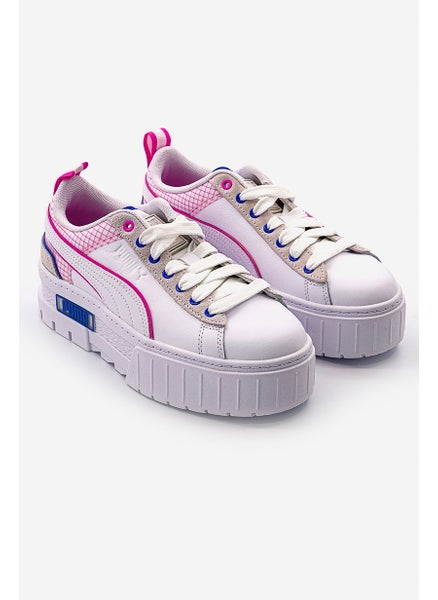 Buy Women Mayze Tech Lace Up Sneakers, White and Luminous Pink in Saudi Arabia