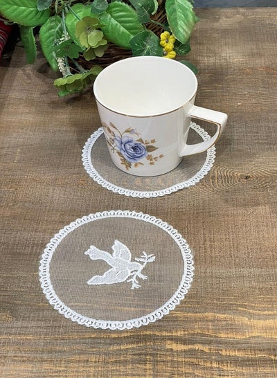 Buy 6-Piece Round Lace Coaster in UAE