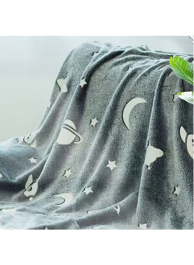 اشتري Kids Glow in The Dark Blanket Soft Throw All Seasons for Couch Sofa Bed 150 x 120cm في الامارات