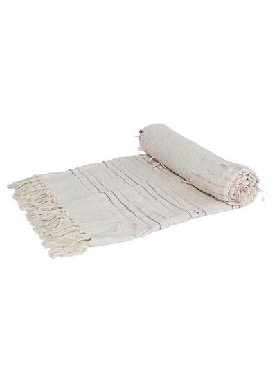 اشتري Macey Cotton Throw, Beige – 152x127 cm في الامارات