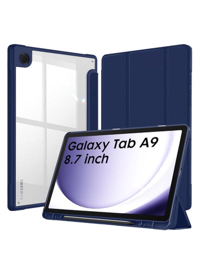 Buy Case for amsung Galaxy Tab A9 8.7 inch SM-X110 / SM-X115 , Hybrid Slim Case Cover Shockproof Cover with Clear Transparent Back Shell(Blue) in Egypt