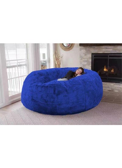 Buy Large Bean Bag Cover(Filler Not Included) Round Soft Fluffy Cover with Faux Fur in UAE