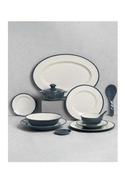 Buy Luxury dinner plate set, with colorful edges, microwave and dishwasher safe. in Saudi Arabia