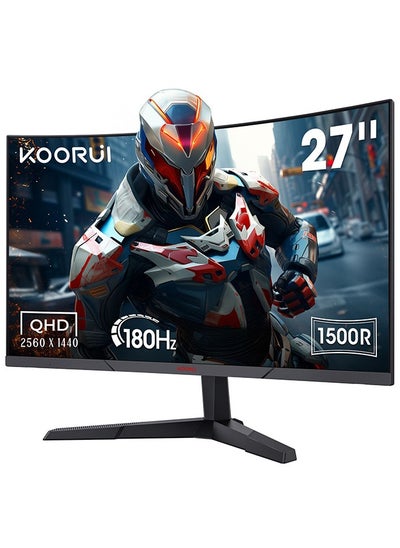 Buy 27-Inch Curved Gaming Monitor 1500R QHD 2560 x 1440, 180Hz Refresh Rate, 1ms Response Time, sRGB 100% Color Gamut, DCI-P3 90%, 4000: 1 Static Contrast, 1.07 billion (8+FRC) Maximum Color, Audio Interface, Tilt Adjustable, DisplayPort and HDMI, VESA Compatible, Eye Protection, Crosshair, Timer, Free-sync, G-sync Compatible | 27E6QCA in UAE