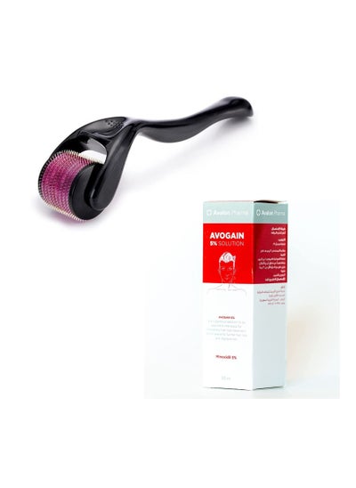 Buy Avogain Minoxidil solution Improve hair regrowth 50ml With Derma Roller 0.5 in UAE