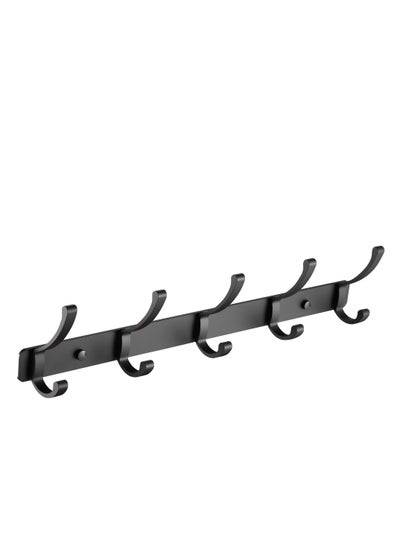 Buy BRIMIX Wall Mount Coat Hooks Heavy Duty Aliminum Hooks for Hanging Towel Hat Robe Cloth Organizer for Bathroom Kitchen Living Room Bedroom Door Hooks Black (5 Hooks) in UAE