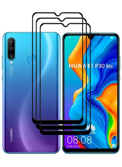 Buy 3 Pieces Antistatic ESD Dustproof Premium Quality High Definition Tempered Glass Screen Protector Designed For Huawei P30 lite in UAE