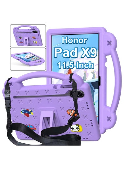 Buy Case Compatible with Honor Pad X9 11.5 Inch 2023, DIY Accessories for Kids, Shockproof Case with [Pencil Holder] [Shoulder Strap] [Handle Stand] (Purple) in Saudi Arabia