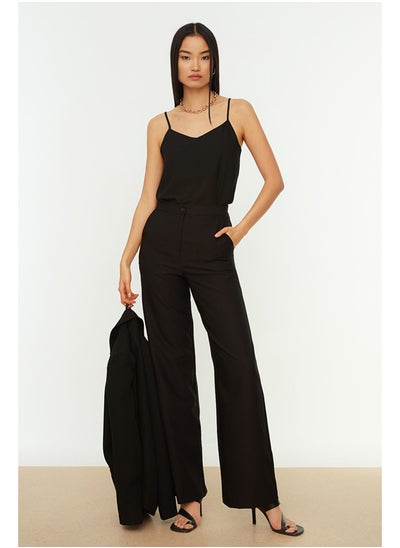 Buy Black Wide Leg Woven Trousers TWOAW21PL0332 in Egypt