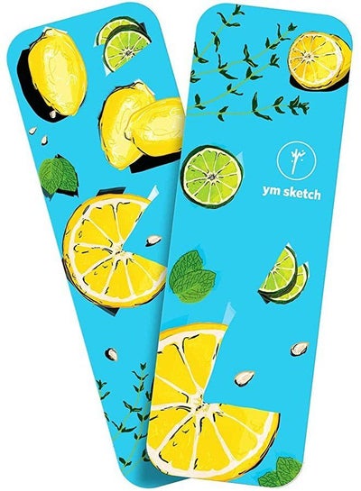 Buy YM Sketch Bookmark - Lemon|5x15 cm round curve edge thick printed illustration cardstock paper , 1 pcs|Gift For Book Lovers ,back to school ,college ,office ,artists, students books reading writing in Egypt