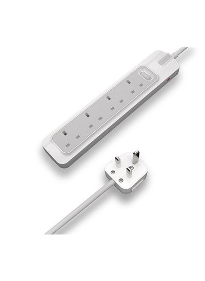 Buy Electric Power Extension Cord 4 Sockets 5M White/Grey in Saudi Arabia