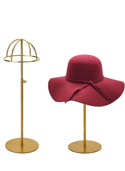 Buy Hat Display Stand, Titanium Gold Hat Stand, Freestanding Hat Stands, Height Adjustable Cap Rack, Durable Stainless Steel Material, Stable Base and Fingerprint Resistant (1 Pcs Gold) in Saudi Arabia