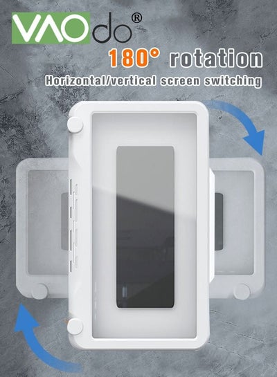 اشتري Waterproof Mobile Phone Case Can Be Rotated 180 ° Multi-functional Bathroom Kitchen Mobile Phone Holder Waterproof And Anti-fog Mobile Phone Case With Hook في السعودية