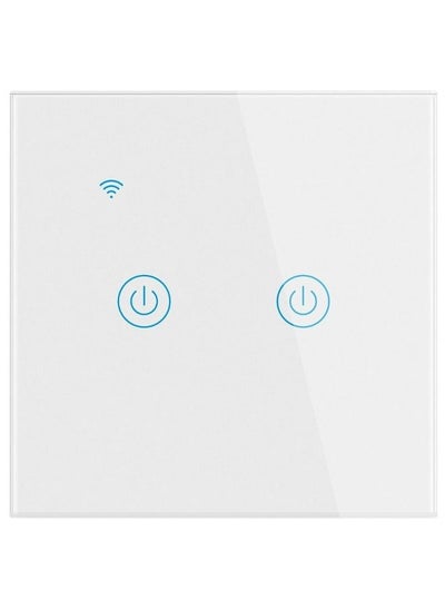 Buy Smart Wi-Fi Light Switch Compatible with HomeKit Voice Control Directly by Siri Alexa Google Assistant 2 Gang White in UAE