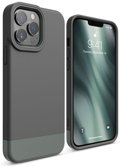 Buy Glide for iPhone 13 Pro MAX Case Cover - Dark Grey Light Green in UAE