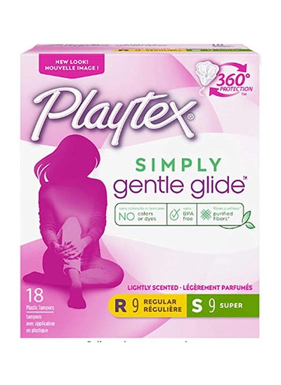 اشتري Simply Gentle Glide 18 Tampons 9 Regular  9 Super في الامارات