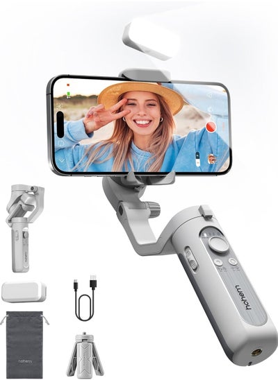 اشتري مثبت هوهيم iSteady XE Kit Gimbal للهواتف الذكية، مثبت ثلاثي المحاور لأجهزة iPhone وAndroid مع ضوء تعبئة مغناطيسي قابل للتعديل، مثبت محمول وقابل للطي لتسجيل الفيديو، فيديو YouTube TikTok في الامارات