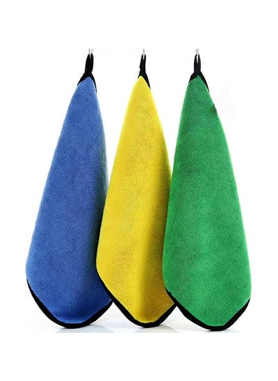 Buy SKY-TOUCH 3pcs Microfiber Car Drying Towel for Car Cleaning and Detailing, Double Sided, Extra Thick Plush Microfiber Towel Lint Super Absorbent Detailing Towel for Car,Windows,Screen and Kitchen in UAE