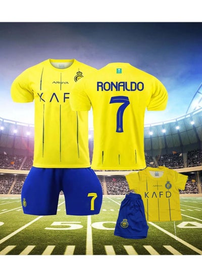 Buy Jersey Kids Soccer Jersey Al NASSR 22/23 Home/Away Jersey, Outdoor Football Jersey Soccer Jerseys Soccer T-Shirt, Shorts in UAE