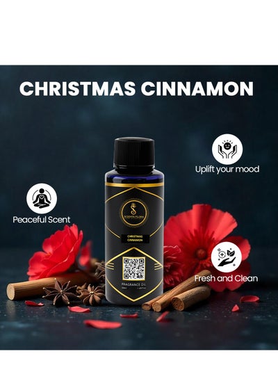 Buy CHRISTMAS CINNAMON - Diffuser Aroma Oil | A Vibrant Blend of Spicy, Floral, and Woody Notes | Aroma Oil for a Refreshing Atmosphere - Aromatherapy (50ml) in UAE