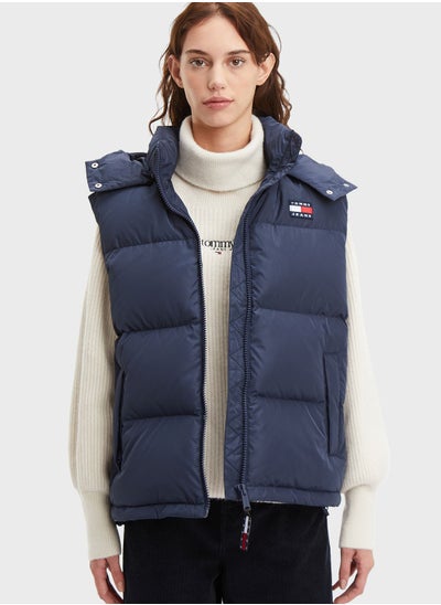 Buy Zip Through Puffer Vest Jacket in UAE