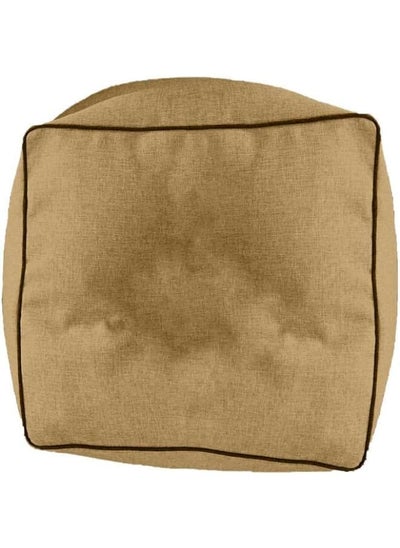 Buy New York Linen Floor Cushion With Microfiber Filler Camel in Saudi Arabia