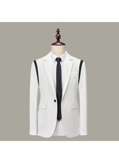 Buy New Mens Casual Suit Blazer Business Fashion White in Saudi Arabia