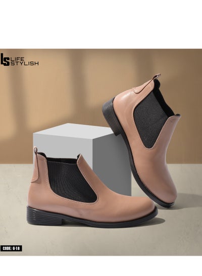 Buy Ankle Boots G-18 Leather - coffee in Egypt