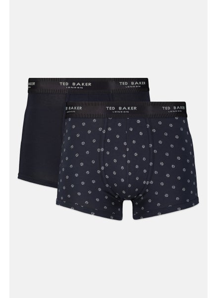 Buy Men 2 Pieces Brand Logo Boxer Briefs, Navy Combo in UAE