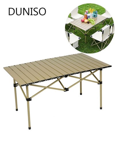 اشتري Outdoor Camping Folding Table Lightweight Folding Table with Aluminum Table Top and Carry Bag Perfect for Outdoor Picnic Cooking Beach Hiking and Fishing 95x57x50cm في السعودية