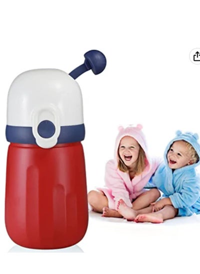 Buy Pee Bottle for Kids Travel Urinal Portable Potty Cup Toddler Baby Emergency Toilet Car Road Trip Essentials Camping Training Leak Proof Cherry red in UAE