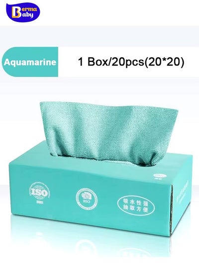 Buy 20PCS/Box Microfiber Towel Absorbent Kitchen Cleaning Dishcloth Non-stick Oil Dish Rags Napkins Tableware Home Cleaning Towels in Saudi Arabia