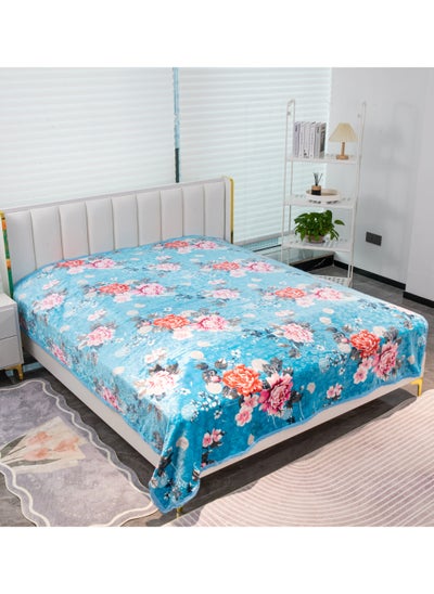 Buy Single Ply Premium Cloudy Blanket Made by 100% Polyester SPUN YARN Obtained from Virgin Polyester Which is Suitable for winter and Rainy Season 200X235CM 5.5LB in UAE