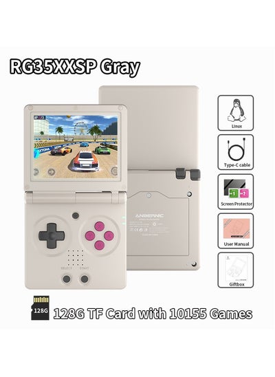 Buy RG35XXSP Retro Flip Handheld Game Console, 3.5-inch IPS Screen, Linux H700 Video Game Player, Support Streaming WIFI Bluetooth (Grey, 128G) in Saudi Arabia