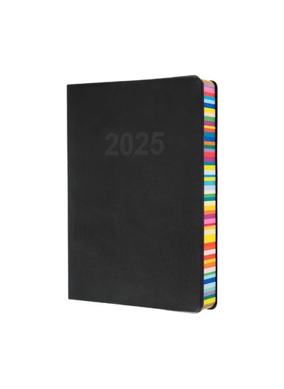 Buy Collins Edge Rainbow 2025 Diary - A5 Day to Page Planner (with Appointments) - Charcoal - (ED151.U96-25) - Daily Planner with Soft Touch Covers and Coloured Page Edges in UAE