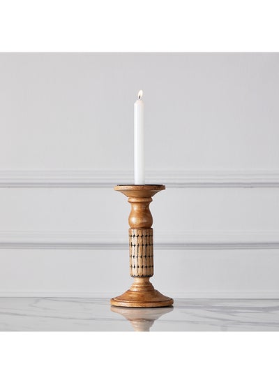 اشتري Splendid Wooden Pillar Candleholder 12 x 22.5 x 12 cm في السعودية