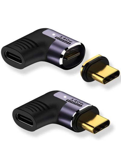 اشتري محول مغناطيسي USB C محول [USB 3.1 40 جيجابايت في الثانية نقل بيانات عالي السرعة / 140 وات PD شحن سريع / 8K 60 هرتز نقل إشارة فيديو عالية الوضوح] محول محول من النوع C محول ذكر أنثى في السعودية