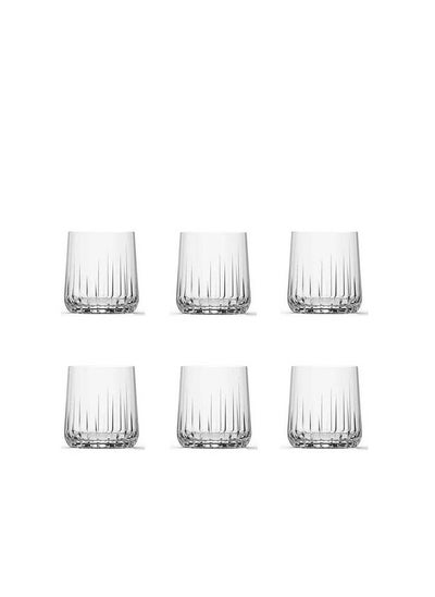 Buy Set of 6 clear glass cups for juice and water, multi-purpose, capacity 245 ml in Saudi Arabia