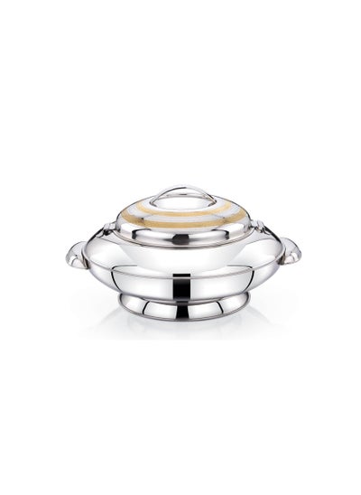 اشتري Yaris Hotpot 2500ml Capacity - Unique Locking Lid - High Quality Stainless Steel - Gold Etching & Silver في الامارات