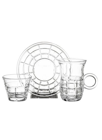 Buy Stoneware Glass Tea and Coffee Cup Set 36 Pieces 12 Persons in Saudi Arabia