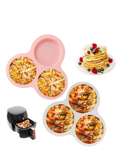 اشتري Silicone Air Fryer Egg Pan, Non-Stick Air Fryer Baking Pan Cupcake Pan Reusable Silicone Muffin Pan Tray for Making Egg Muffin, Baking Hamburger, Fried Egg, Cupcake, Tart and Dessert في الامارات