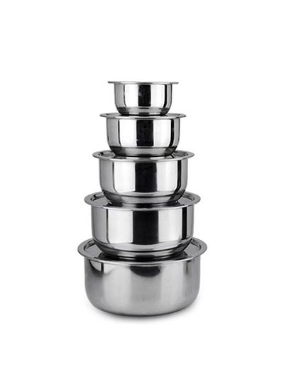 Buy 5-Piece Stainless Steel Cooking Pot with Lid in UAE