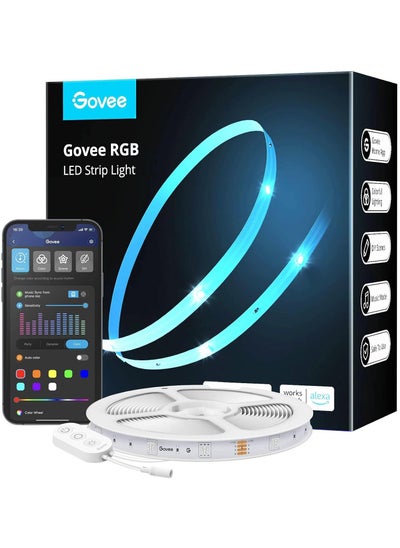 اشتري Govee Alexa LED Strips 5m, RGB Smart WiFi LED Room Lights Works with Alexa, Google Assistant and App, 64 Scene and Music Modes for TV, Ceiling and Electronic Game في مصر